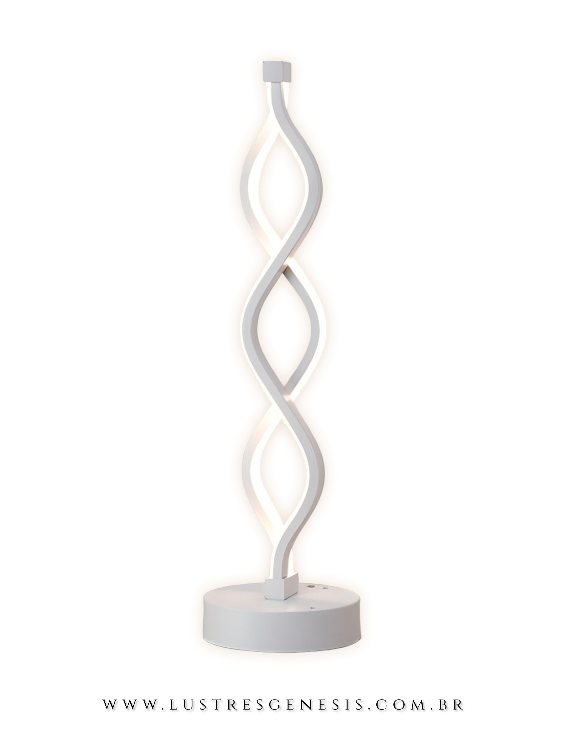 Luminária de Mesa Moderna de LED Genoma DNA Branco